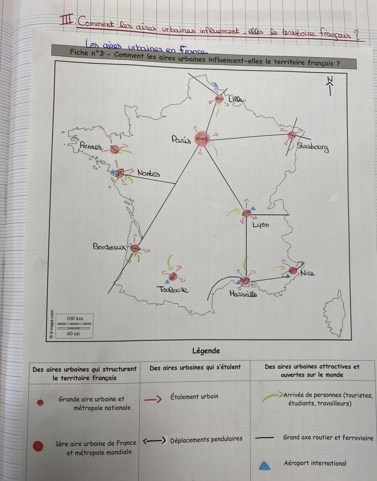 Carte des aires urbaines en france